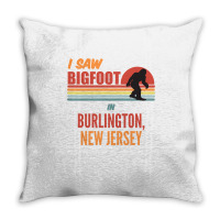 Bigfoot Lives In Burlington New Jersey Sweatshirt Throw Pillow | Artistshot