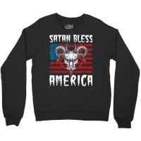 Satan Bless America American Flag 4th Of July T Shirt Crewneck Sweatshirt | Artistshot