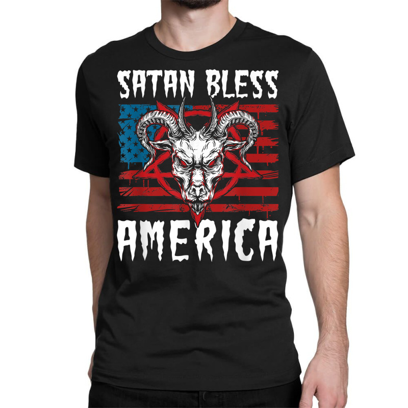 Satan Bless America American Flag 4th Of July T Shirt Classic T-shirt by cm-arts | Artistshot