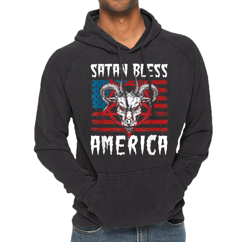 Satan Bless America American Flag 4th Of July T Shirt Vintage Hoodie by cm-arts | Artistshot