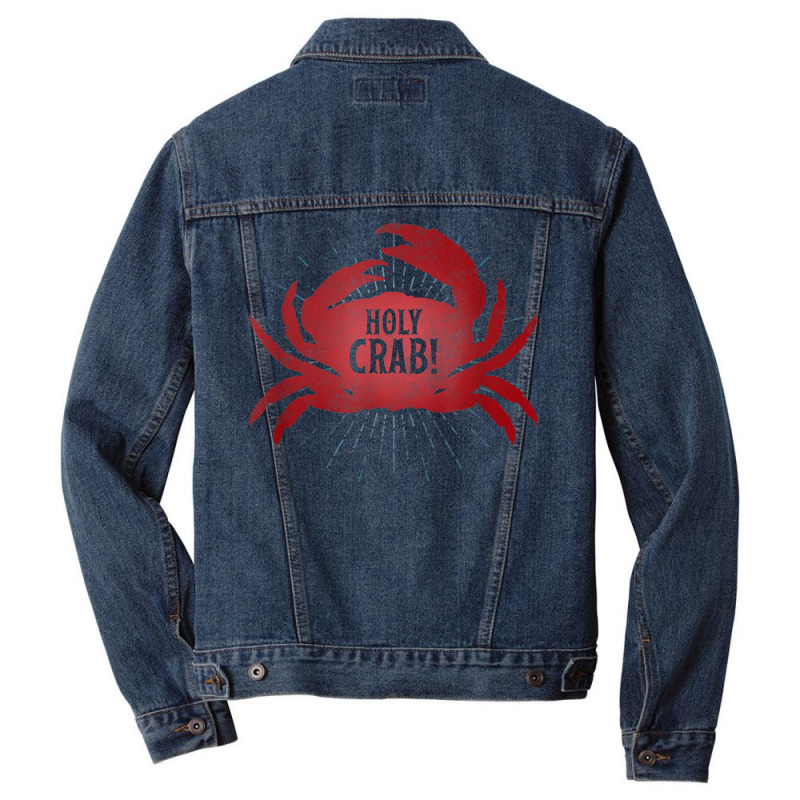 Holly Crab Funny Gift Tee Shirt Crustacean Zoology Nerd Men Denim Jacket | Artistshot