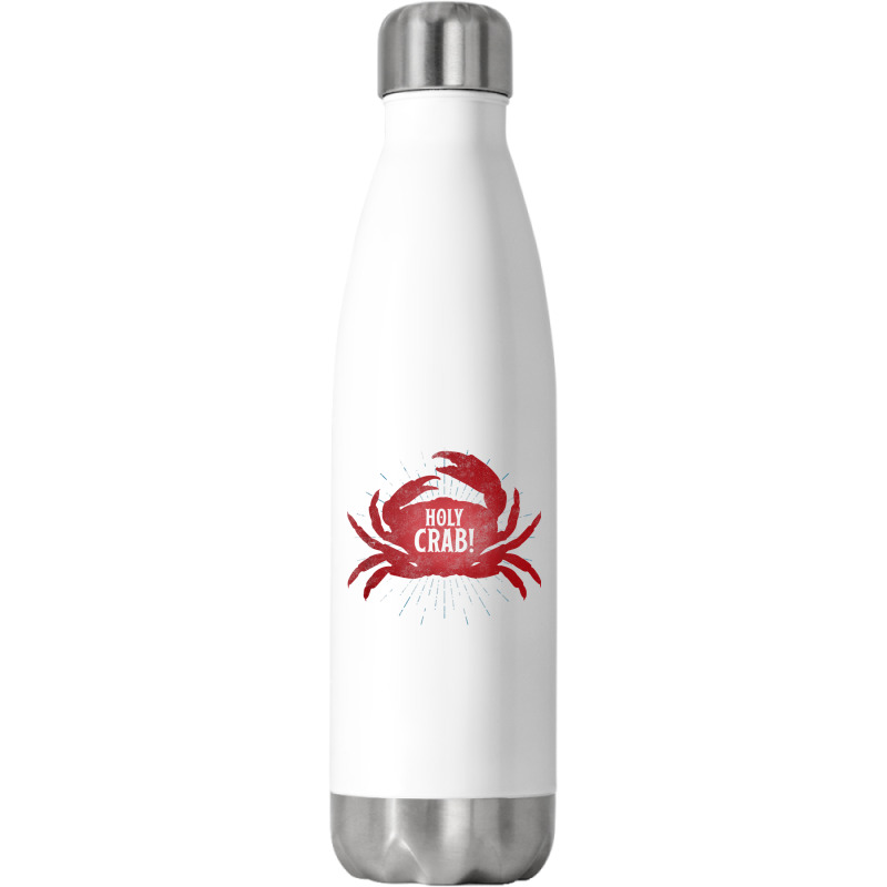 Holly Crab Funny Gift Tee Shirt Crustacean Zoology Nerd Stainless Steel Water Bottle | Artistshot