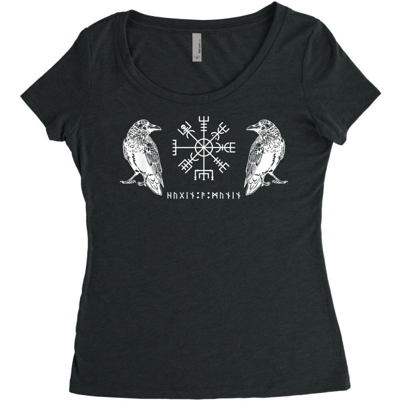 Vegvisir Ravens Odin's Hugin And Munin T Shirt Women's Triblend Scoop T-shirt by cm-arts | Artistshot