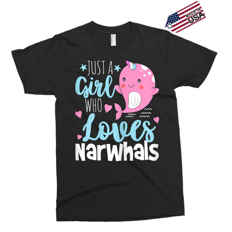 Just A Girl Who Loves Narwhals   Narwhal Marine Mammal Lover T Shirt Exclusive T-shirt by puetzee | Artistshot