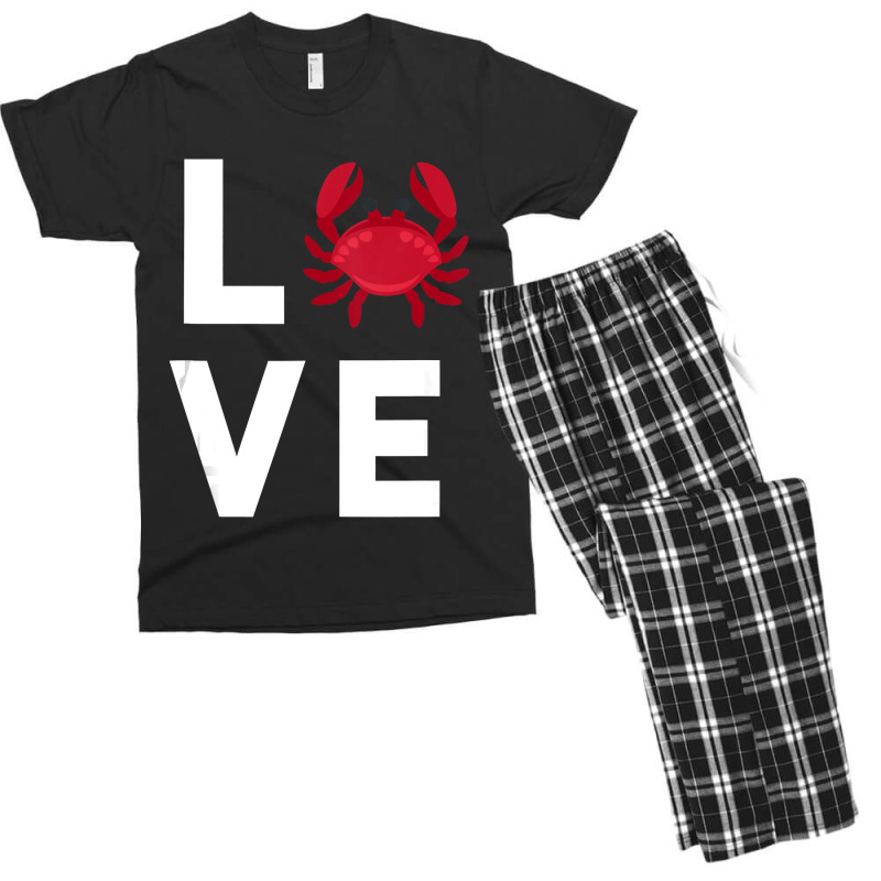 I Love Crabs Cute Crab Lover Crustacean Seafood Crab Men's T-shirt Pajama Set | Artistshot