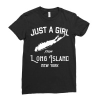 Long Island New York Souvenir For Women, Girl, Wife Map T Shirt Ladies Fitted T-shirt | Artistshot