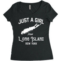 Long Island New York Souvenir For Women, Girl, Wife Map T Shirt Women's Triblend Scoop T-shirt | Artistshot