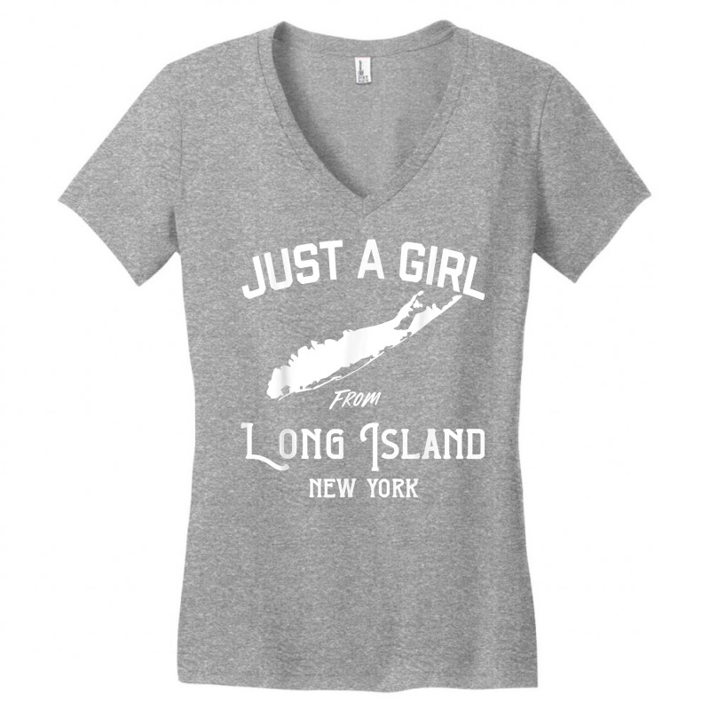 Long Island New York Souvenir For Women, Girl, Wife Map T Shirt Women's V-Neck T-Shirt by cm-arts | Artistshot