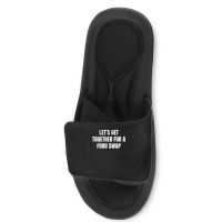 Let's Get Together For A Food Swap T Shirt Slide Sandal | Artistshot