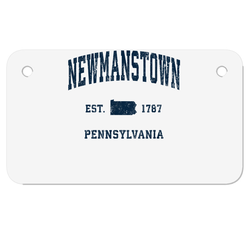 Newmanstown Pennsylvania Pa Vintage Athletic Navy Sports Des T Shirt Motorcycle License Plate | Artistshot