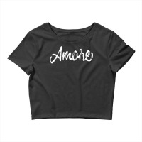 Italian Amore Love Valentines Long Sleeve Shirt Crop Top | Artistshot