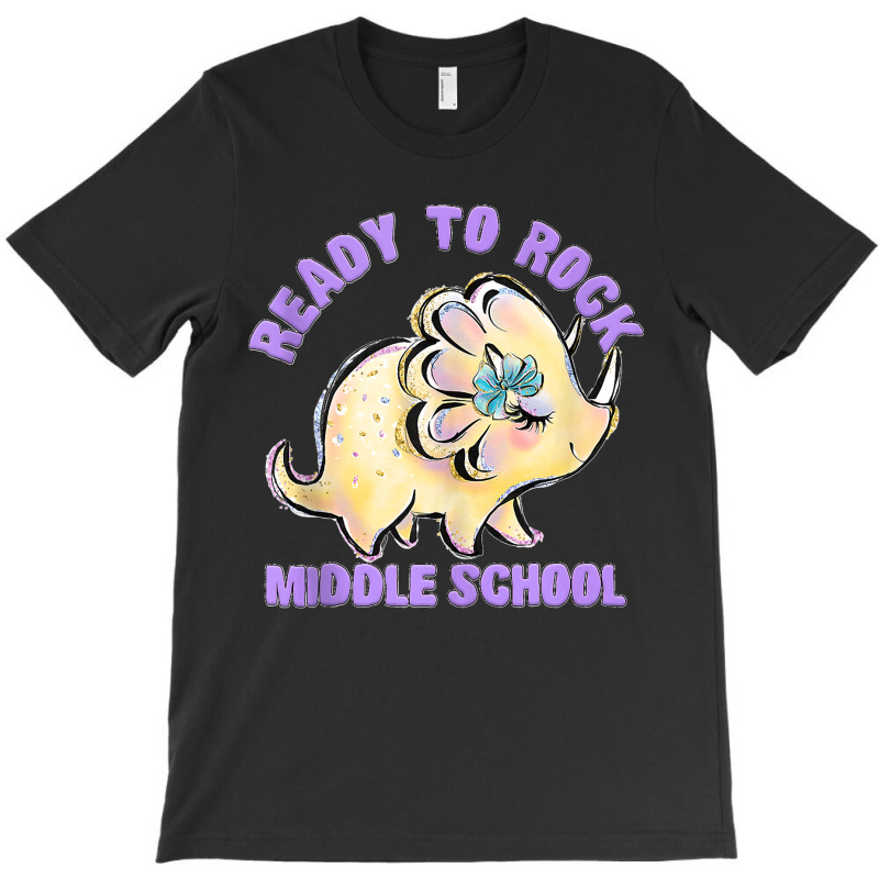 Middle School Girl Dinosaur Outfit First Day Of School Tank Top T-shirt | Artistshot