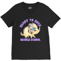 Middle School Girl Dinosaur Outfit First Day Of School Tank Top V-Neck Tee | Artistshot