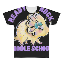 Middle School Girl Dinosaur Outfit First Day Of School Tank Top All Over Men's T-shirt | Artistshot
