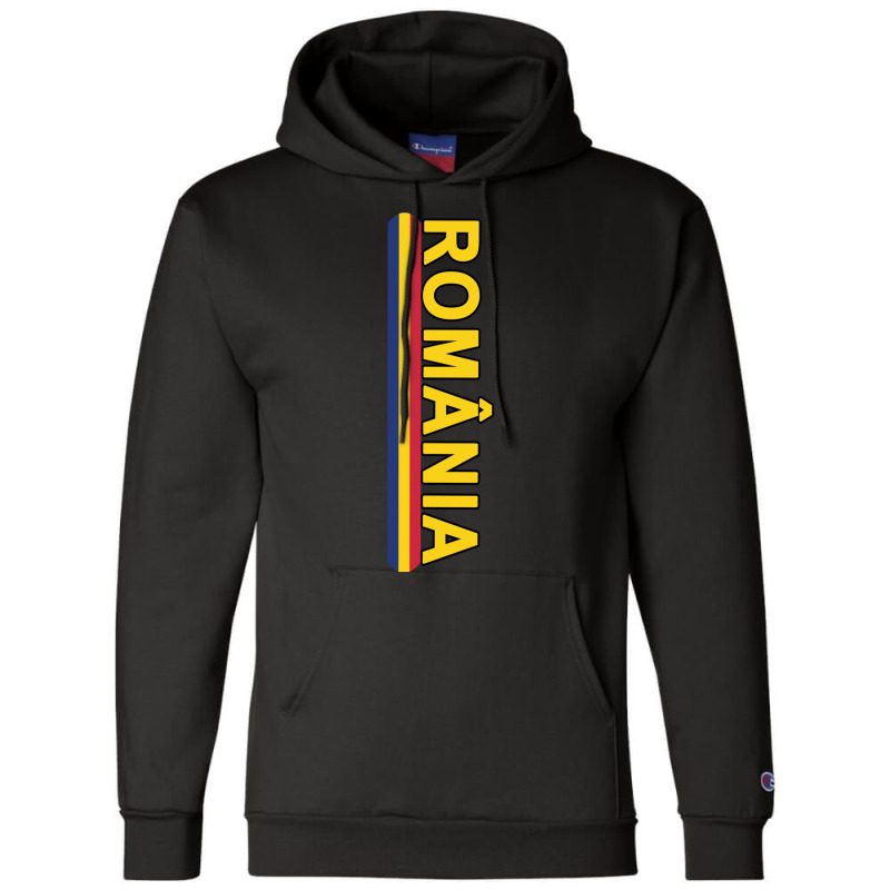 Romanian Language Left Side Text And Flag Stripe Long Sleeve T Shirt Champion Hoodie by cm-arts | Artistshot