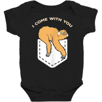 Sloth Pocket Shirt Cute Baby Sloth Come With You Funny Gift Baby Bodysuit | Artistshot