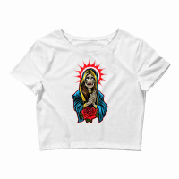 Praying La Calavera Catrina   Santa Muerte   Sugar Skull T Shirt Crop Top | Artistshot