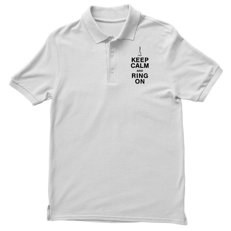 Keep Calm And Ring On For Bell Choir Members Hand Bell T Shirt Men's Polo Shirt | Artistshot