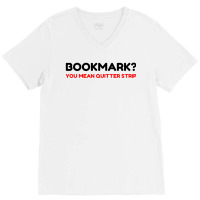 Bookmark Quitter Strip V-neck Tee | Artistshot