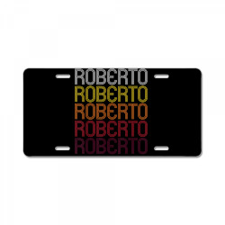roberto retro wordmark pattern   vintage style t shirt License Plate | Artistshot