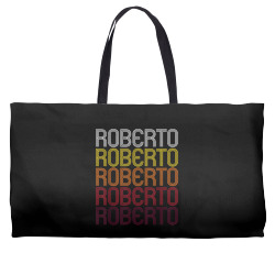 roberto retro wordmark pattern   vintage style t shirt Weekender Totes | Artistshot
