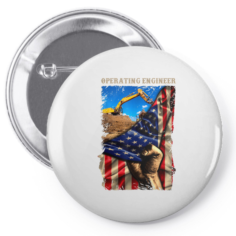 Proud Operating Engineer American Flag Love Job T Shirt Pin-back Button | Artistshot
