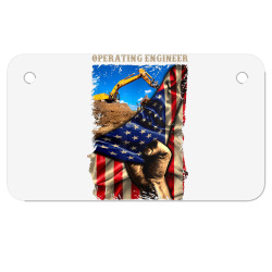 proud operating engineer american flag love job t shirt Motorcycle License Plate | Artistshot
