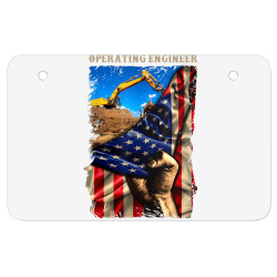 proud operating engineer american flag love job t shirt ATV License Plate | Artistshot