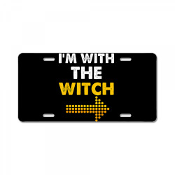 i'm with the witch shirt funny halloween couple costume t shirt License Plate | Artistshot