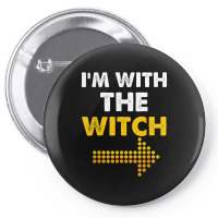 I'm With The Witch Shirt Funny Halloween Couple Costume T Shirt Pin-back Button | Artistshot