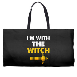 i'm with the witch shirt funny halloween couple costume t shirt Weekender Totes | Artistshot