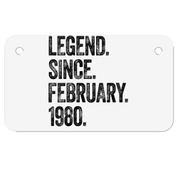 womens retro 1980 birthday shirt february born legend since 1980 v nec Motorcycle License Plate | Artistshot
