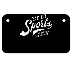 yay go sports! vintage funny sports t shirt Motorcycle License Plate | Artistshot