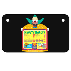 The Simpsons Krusty The Clown Krusty Burger Menu Motorcycle License Plate | Artistshot