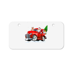 monster red truck with santa christmas tree reindeer xmas t shirt Bicycle License Plate | Artistshot