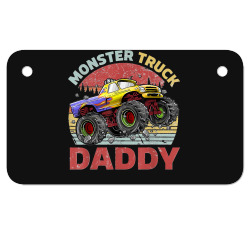 Mens Vintage Retro Monster Truck Daddy Driver Lover Father's Day Motorcycle License Plate | Artistshot