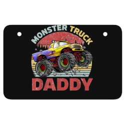 Mens Vintage Retro Monster Truck Daddy Driver Lover Father's Day ATV License Plate | Artistshot