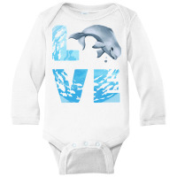 Love Beluga Whale Sea Animals Marine Mammal Whales Sweatshirt Long Sleeve Baby Bodysuit | Artistshot