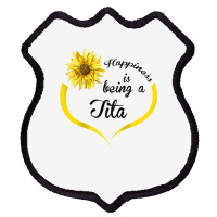 Womens Tita Gift Happiness Is Being A Tita Raglan Baseball Tee Shield Patch | Artistshot