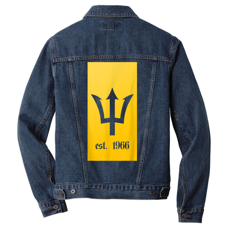 Bajan Shirt Barbados Est 1966 Trident Men Denim Jacket | Artistshot