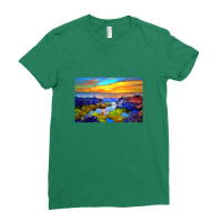 The Sky Kisses The Ocean Goodnight Ladies Fitted T-shirt | Artistshot