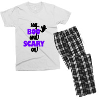 Scary Frankenstein Halloween Tee Pink Men's T-shirt Pajama Set | Artistshot