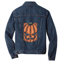 Scary Pumpkin Halloween Black Tee Men Denim Jacket | Artistshot