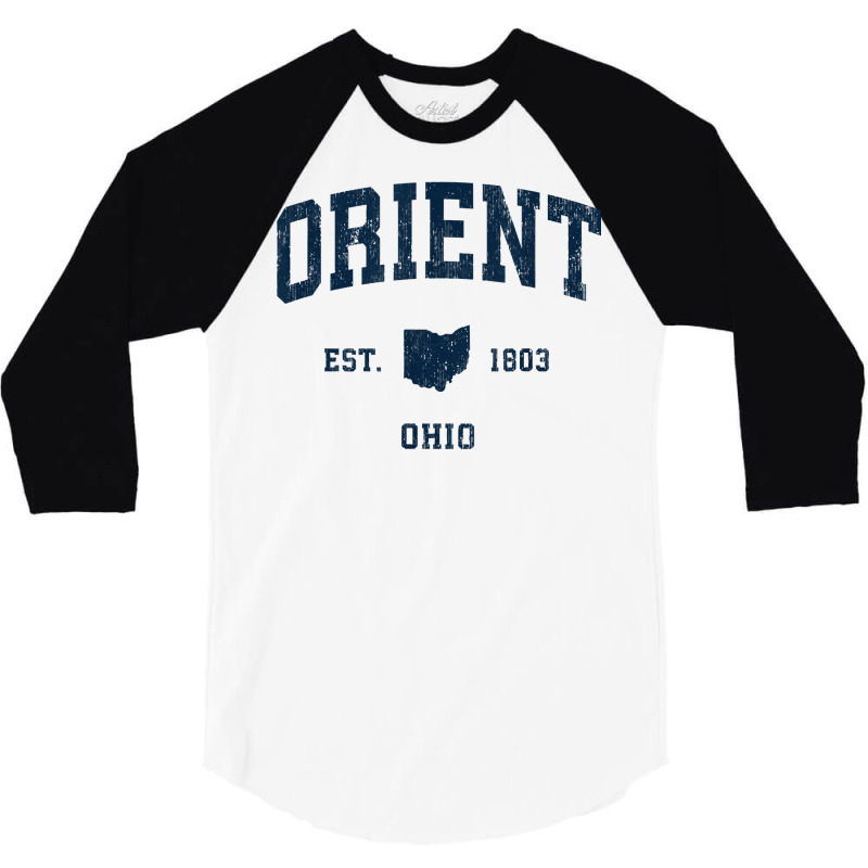 Orient Ohio Oh Vintage Athletic Navy Sports Design T Shirt 3/4 Sleeve Shirt | Artistshot