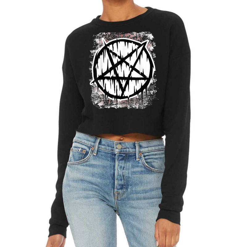 Satanic Pentagram Satan Gothic Cropped Sweater by LisaMarieRangel | Artistshot