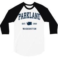 Parkland Washington Wa Vintage Athletic Navy Sports Design T Shirt 3/4 Sleeve Shirt | Artistshot