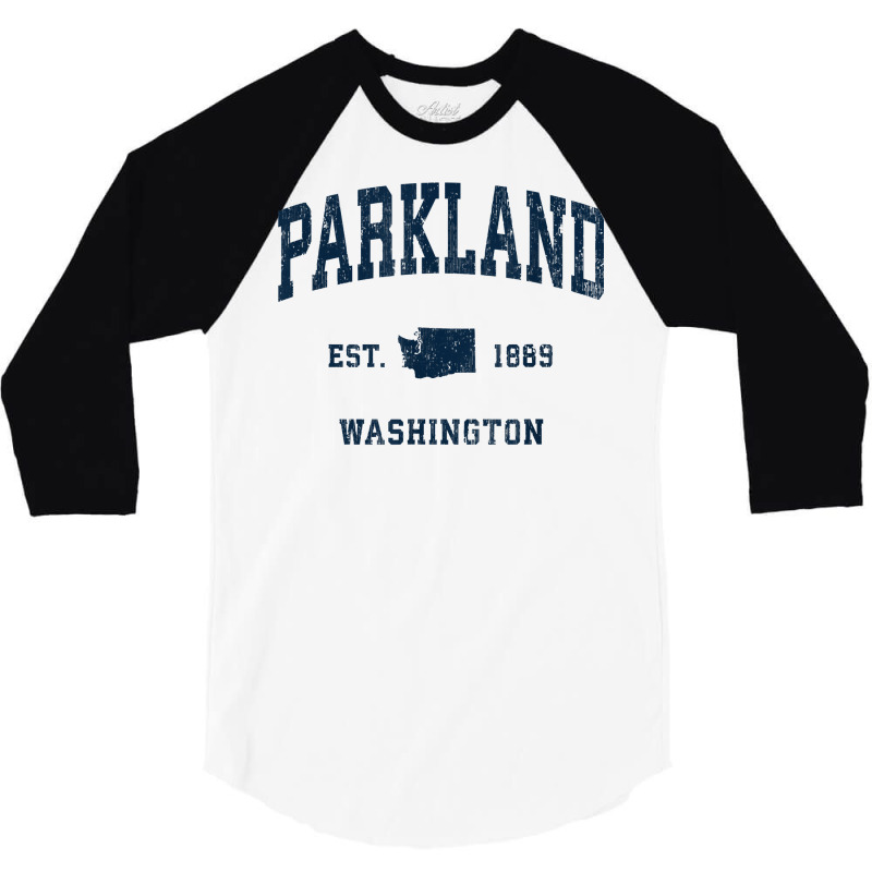 Parkland Washington Wa Vintage Athletic Navy Sports Design T Shirt 3/4 Sleeve Shirt by riogasehzilahiy | Artistshot