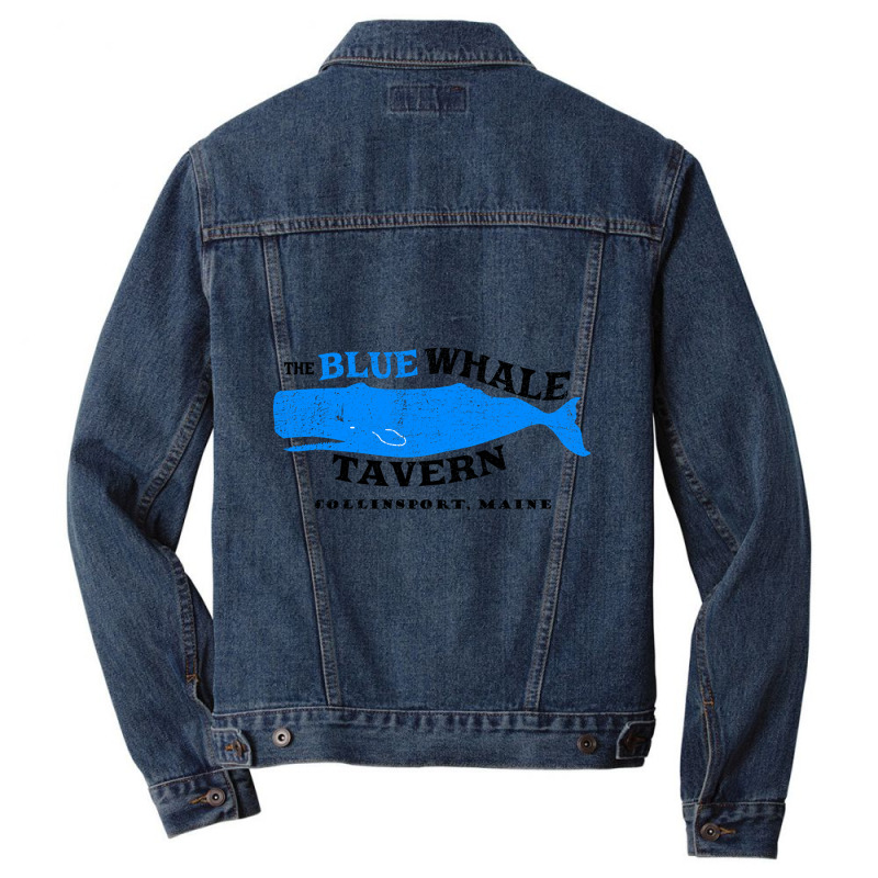 Blue Whale Tavern Distressed Men Denim Jacket by poppyallen | Artistshot