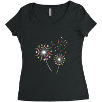 Wine Dandelion Flower Funny Women's Triblend Scoop T-shirt | Artistshot