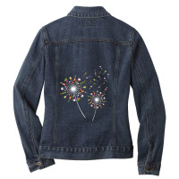 Wine Dandelion Flower Funny Ladies Denim Jacket | Artistshot